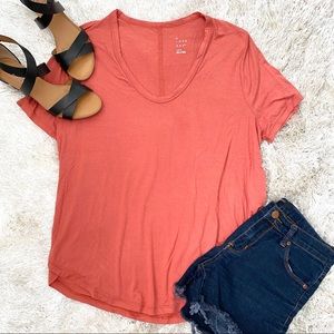 🍓 A New Day Coral Short Sleeve Scoop Neck T-Shirt